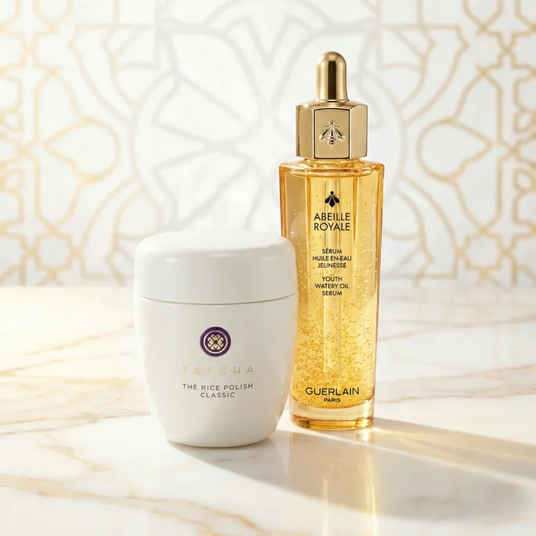 Guerlain & Tatcha Set | The “Royal Glass Skin” Duo (Rice Polish 60g + Watery Oil 50ml)